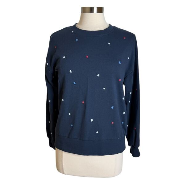 C&C California Star Printed Navy Pullover Sweatshirt Sweater Women’s Medium New - Picture 1 of 9